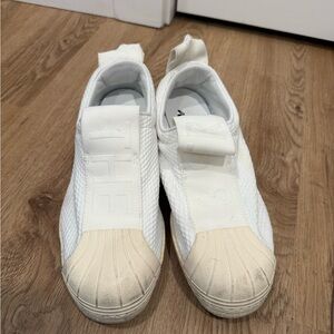 adidas Women's Cream and White Sneakers